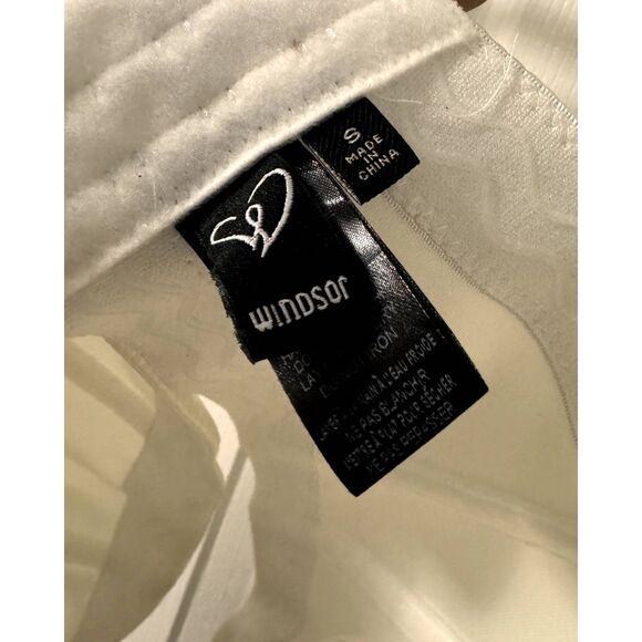 WINDSOR "I'M THE CATCH" WOMEN'S SEQUIN RHINESTONE FRINGE WHITE BUSTIER Sz SMALL - Picture 7 of 8